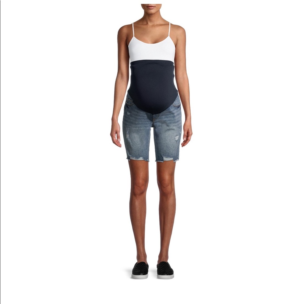 Plus Size Maternity Time and Tru Full Panel Bermuda Shorts